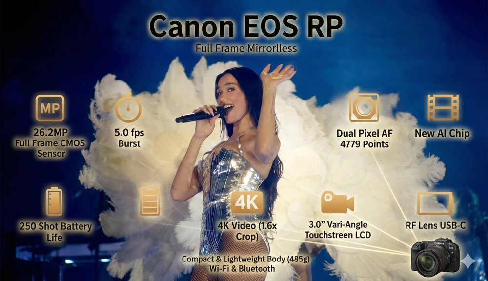 Dua Lipa Captured with a Canon EOS RP and a Kit Lens